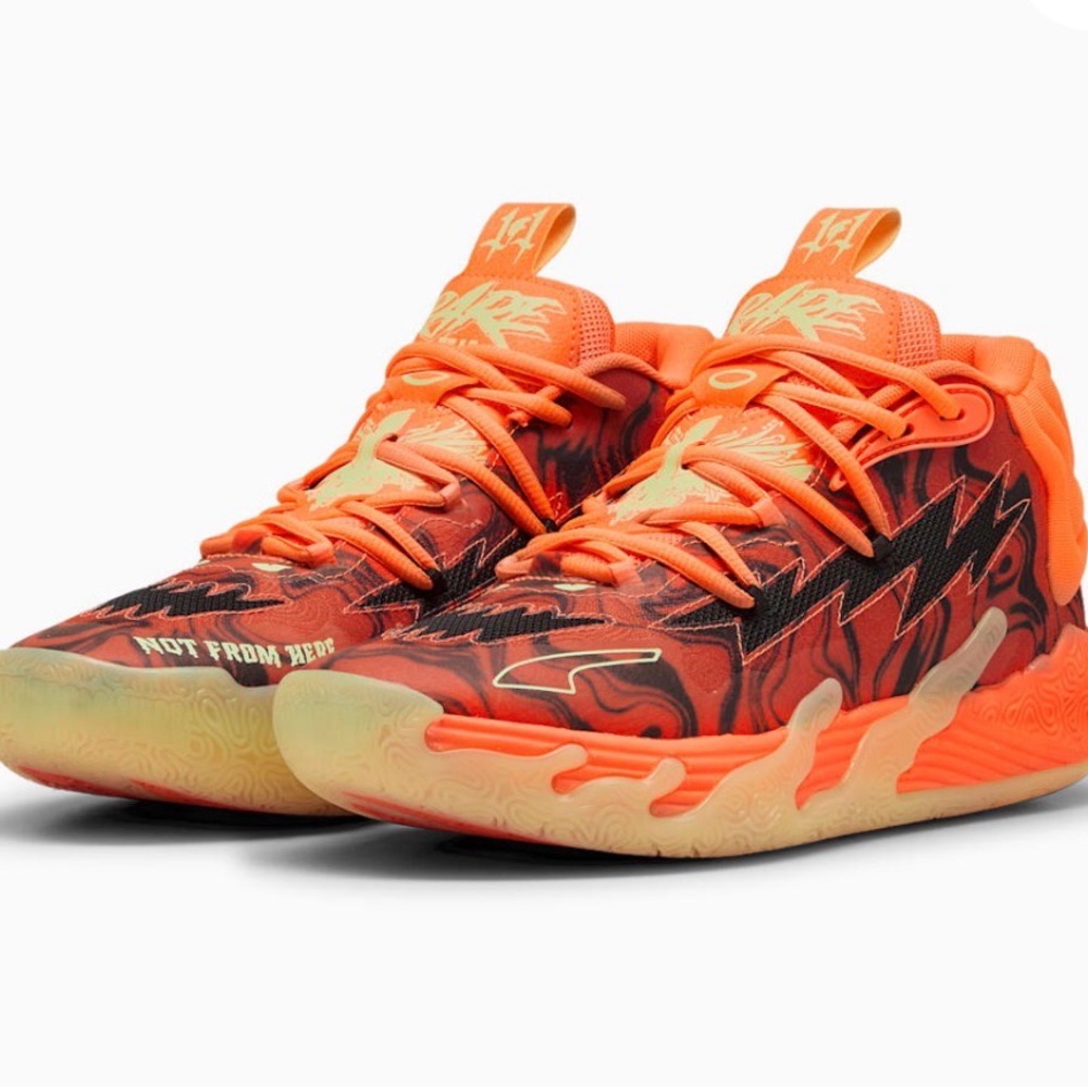 Puma MB.03 'Halloween' Men’s Basketball Shoes in the Fluro Orange Pes/PUMA 9.5 - Picture 8 of 17